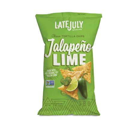 LATE JULY Tortilla Chips Clasico Jalapeno Lime 2 oz., PK6 110444